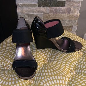 Calvin Klein black wedge sandals